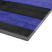 SlipperyJoe's Lederstolperflagge schwarz königsbla Schneidebrett (Ecke)