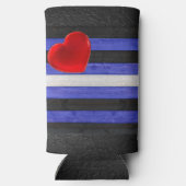 SlipperyJoe's Lederstolperflagge schwarz königsbla Selters Dosenkühler (Rückseite)