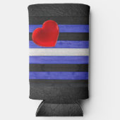 SlipperyJoe's Lederstolperflagge schwarz königsbla Selters Dosenkühler (Vorderseite)