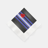 SlipperyJoe's Lederstolperflagge schwarz königsbla Serviette (Ecke)