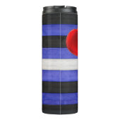 SlipperyJoe's Lederstolperflagge schwarz königsbla Thermosbecher (Rückseite)