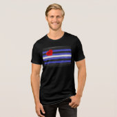 SlipperyJoe's Lederstolperflagge schwarz königsbla Tri-Blend Shirt (Vorderseite voll)