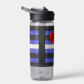 SlipperyJoe's Lederstolperflagge schwarz königsbla Trinkflasche (Rechts)