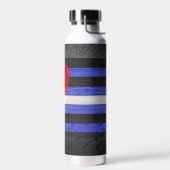 SlipperyJoe's Lederstolperflagge schwarz königsbla Trinkflasche (Links)