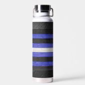 SlipperyJoe's Lederstolperflagge schwarz königsbla Trinkflasche (Rückseite)