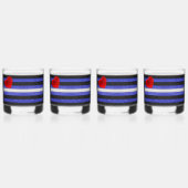 SlipperyJoe's Lederstolperflagge schwarz königsbla Whiskyglas (Hinten)