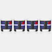 SlipperyJoe's Lederstolperflagge schwarz königsbla Whiskyglas (Links)