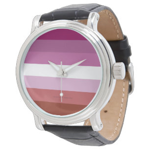 SlipperyJoe's lesbische Pride-Flagge feminine Geme Armbanduhr