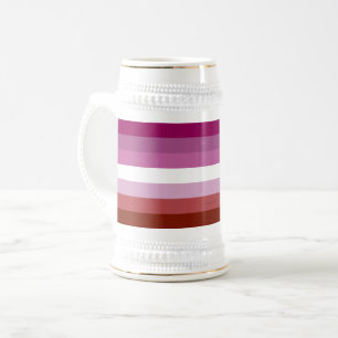 SlipperyJoe's lesbische Pride-Flagge feminine Geme Bierglas