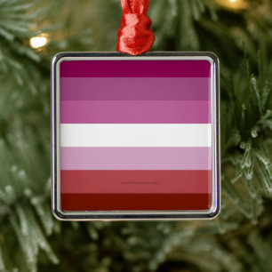 SlipperyJoe's lesbische Pride-Flagge feminine Geme Ornament Aus Metall
