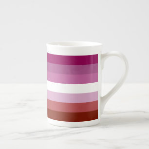 SlipperyJoe's lesbische Pride-Flagge feminine Geme Porzellantasse