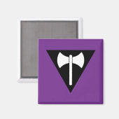SlipperyJoe's Lesbische Pride-Flagge Labrys ax tri Magnet (Vorderseite/Rückseite)