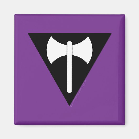 SlipperyJoe's Lesbische Pride-Flagge Labrys ax tri Magnet (Vorne)