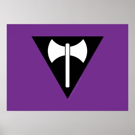 SlipperyJoe's Lesbische Pride-Flagge Labrys ax tri Poster (Vorne)