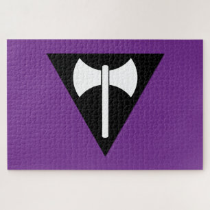 SlipperyJoe's Lesbische Pride-Flagge Labrys ax tri Puzzle