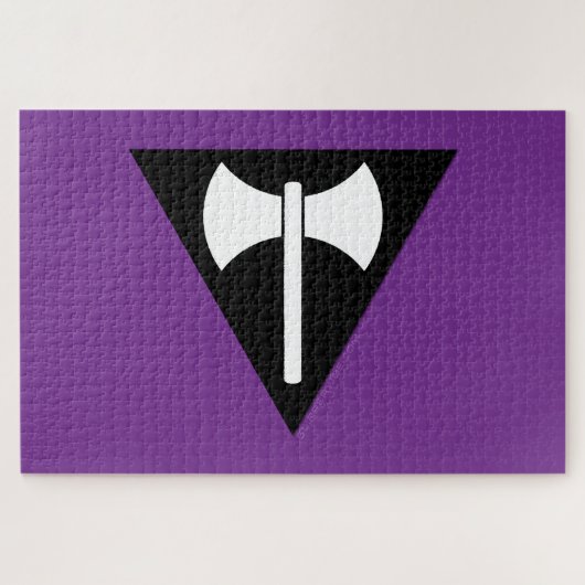 SlipperyJoe's Lesbische Pride-Flagge Labrys ax tri Puzzle (Horizontal)