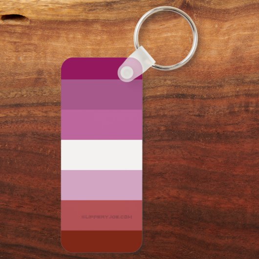 SlipperyJoe's lesbische Stolz-Fahnengemeinde Schlüsselanhänger (Rückseite)