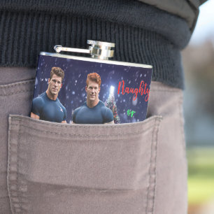 SlipperyJoes leuchtende Weihnachtsbäume zwei musku Flachmann