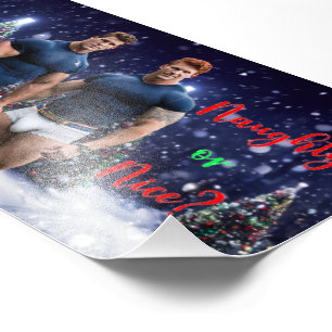 SlipperyJoes leuchtende Weihnachtsbäume zwei musku Fotodruck