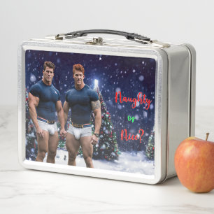 SlipperyJoes leuchtende Weihnachtsbäume zwei musku Metall Brotdose