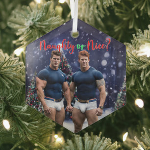 SlipperyJoes leuchtende Weihnachtsbäume zwei musku Ornament Aus Glas