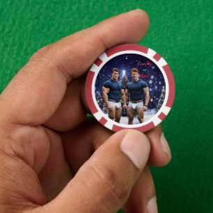 SlipperyJoes leuchtende Weihnachtsbäume zwei musku Pokerchips