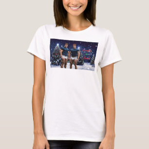 SlipperyJoes leuchtende Weihnachtsbäume zwei musku T-Shirt