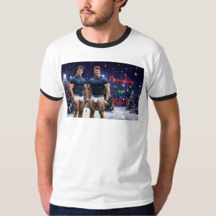 SlipperyJoes leuchtende Weihnachtsbäume zwei musku T-Shirt