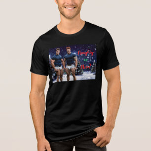 SlipperyJoes leuchtende Weihnachtsbäume zwei musku Tri-Blend Shirt