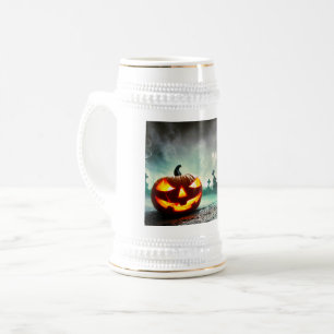 SlipperyJoe's leuchtender Kürbis-Halloween-Wa Bierglas