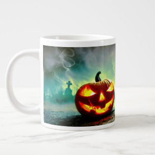 SlipperyJoe's leuchtender Kürbis-Halloween-Wa Jumbo-Tasse