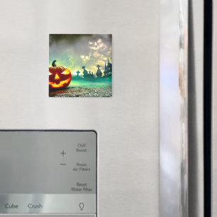 SlipperyJoe's leuchtender Kürbis-Halloween-Wa Magnet