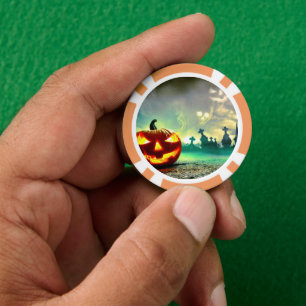 SlipperyJoe's leuchtender Kürbis-Halloween-Wa Pokerchips
