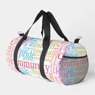 SlipperyJoe's LGBTQ+ Community Wortwolke Duffle Bag