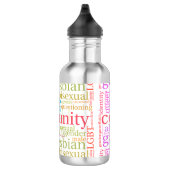 SlipperyJoe's LGBTQ+ Community Wortwolke Edelstahlflasche (Rechts)