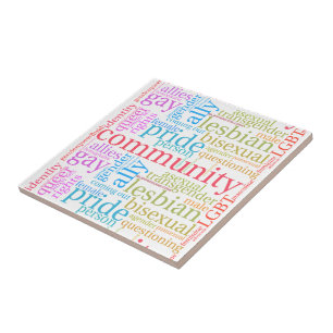 SlipperyJoe's LGBTQ+ Community Wortwolke Fliese