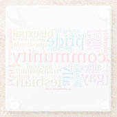 SlipperyJoe's LGBTQ+ Community Wortwolke Glasuntersetzer (Rückseite)