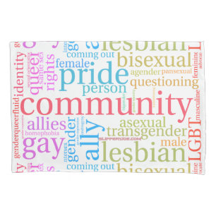 SlipperyJoe's LGBTQ+ Community Wortwolke Kissenbezug