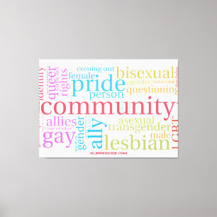 SlipperyJoe's LGBTQ+ Community Wortwolke Leinwanddruck