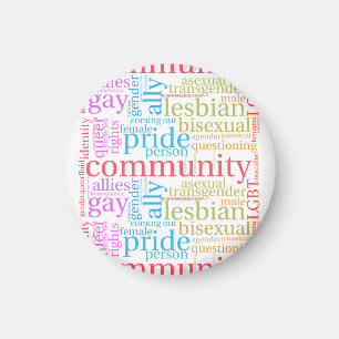SlipperyJoe's LGBTQ+ Community Wortwolke Magnet
