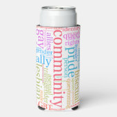 SlipperyJoe's LGBTQ+ Community Wortwolke Selters Dosenkühler (Seltzer Rückseite)