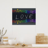 SlipperyJoe's Liebe Worte Regenbogendots Skribbled Poster (Küche)