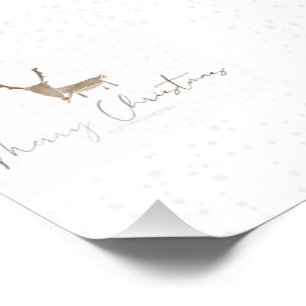 SlipperyJoe's Linienkunst-Silhouette Rentier minim Fotodruck