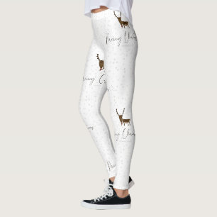 SlipperyJoe's Linienkunst-Silhouette Rentier minim Leggings