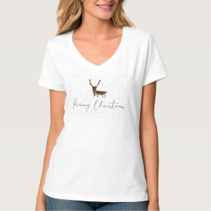 SlipperyJoe's Linienkunst-Silhouette Rentier minim T-Shirt