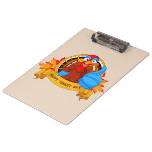 SlipperyJoe's lustige Cartoon-Thanksgiving-Gestalt Klemmbrett