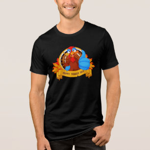 SlipperyJoe's lustige Cartoon-Thanksgiving-Gestalt Tri-Blend Shirt