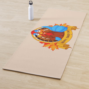 SlipperyJoe's lustige Cartoon-Thanksgiving-Gestalt Yogamatte