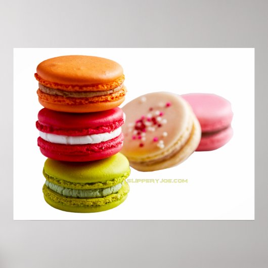 SlipperyJoe's Macaroon-Kekse, französisch gestapel Poster (Vorne)