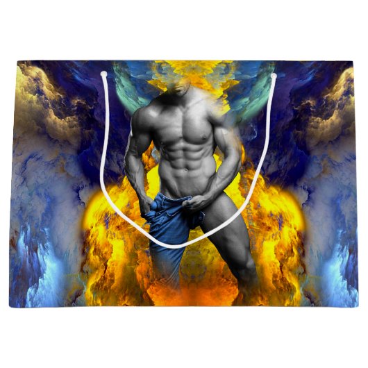 SlipperyJoe's Man Dampfschienenlose abs-Sechspack- Große Geschenktüte (Vorderseite)